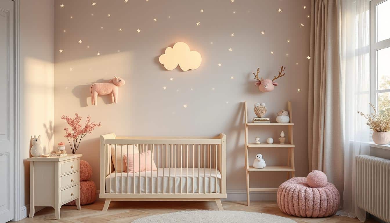 Applique murale pour la chambre de bébé : lumière douce et sécurité